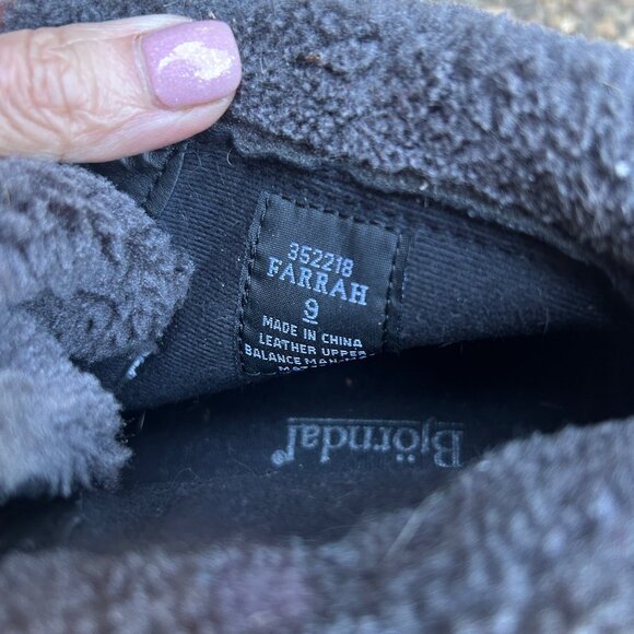 Bjorndal Black Suede Leather Farrah Heeled Lace Up Boots Size 9 - Picture 7 of 9